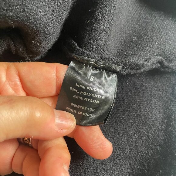 More In Love Womens Black & White Checkered Sleeve Zip-Up Sweatshirt Jacket S - Picture 7 of 7